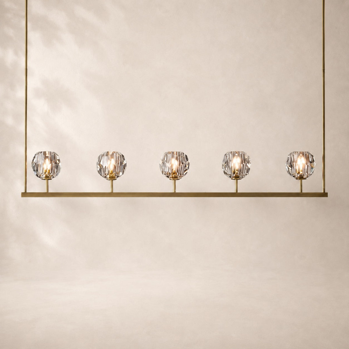 Bouvelle de Cristal Glass Linear Chandelier 48"
