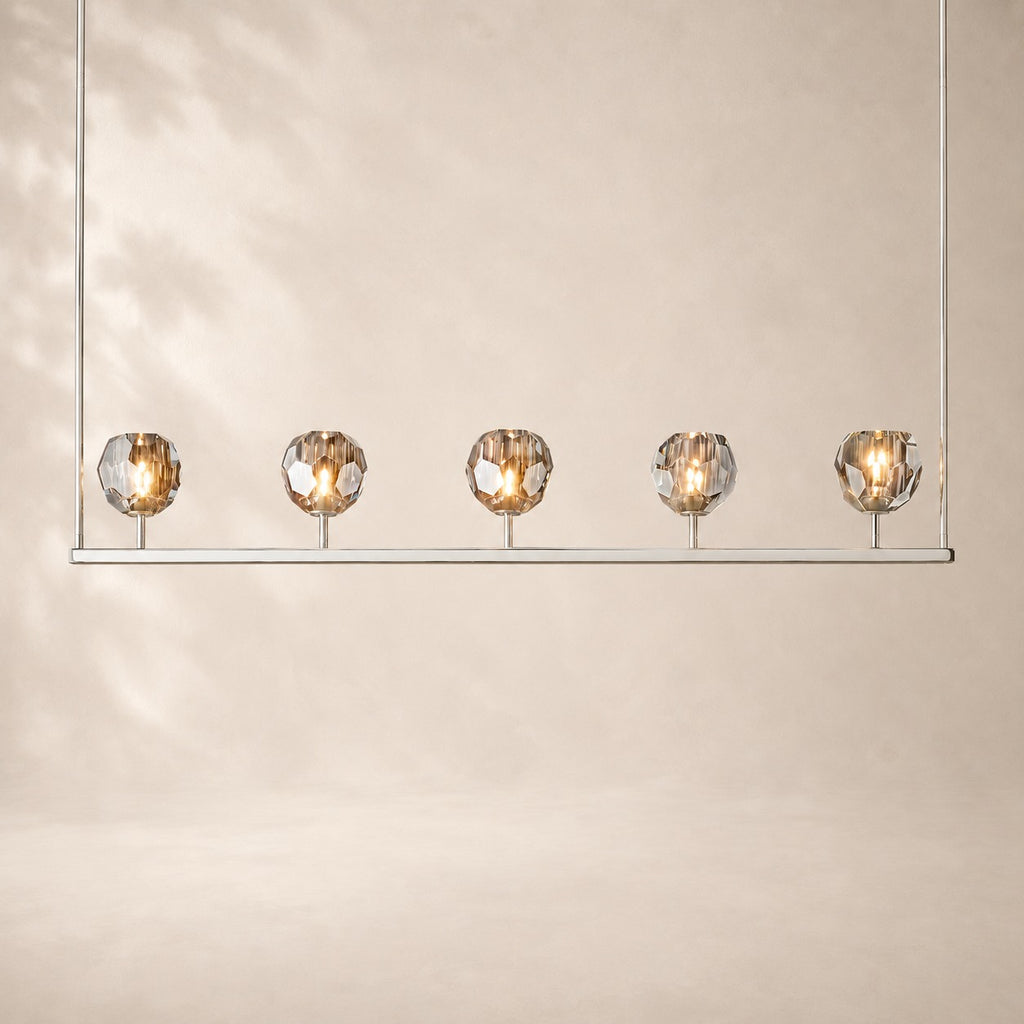 Bouvelle de Cristal Glass Linear Chandelier 48"
