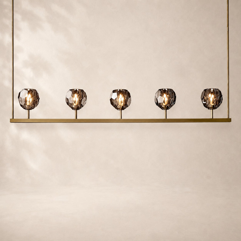 Bouvelle de Cristal Glass Linear Chandelier 48"