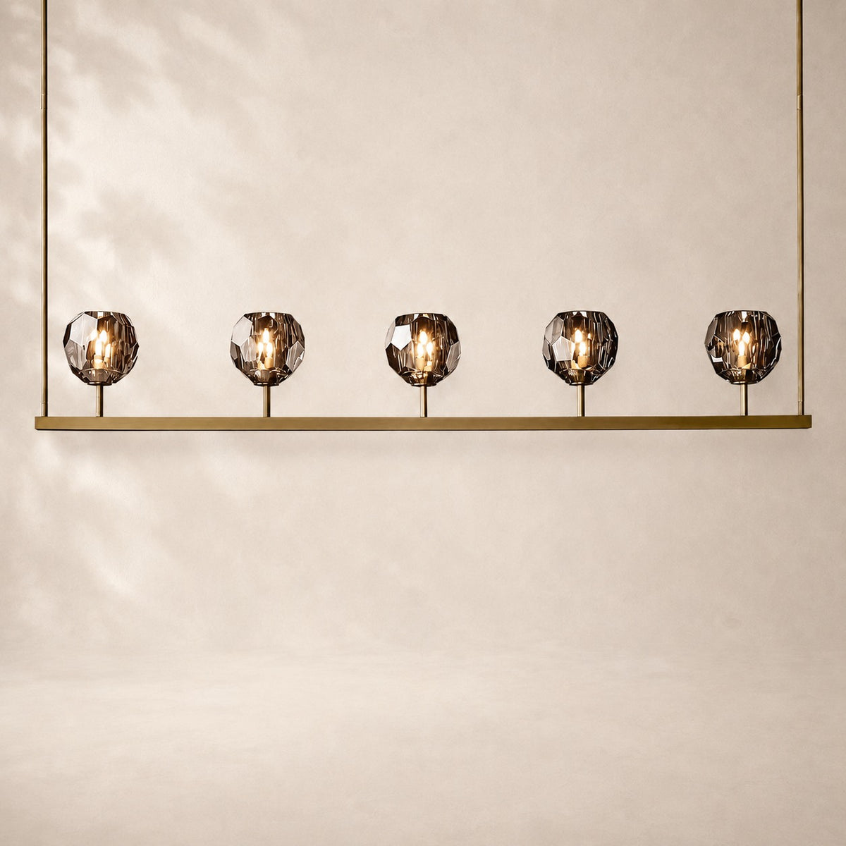 Bouvelle de Cristal Glass Linear Chandelier 48"