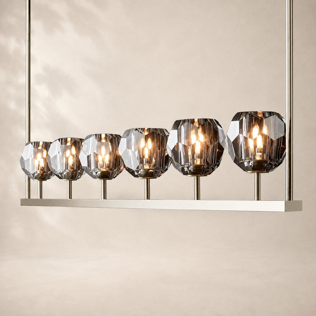 Bouvelle de Cristal Glass Linear Chandelier 60"