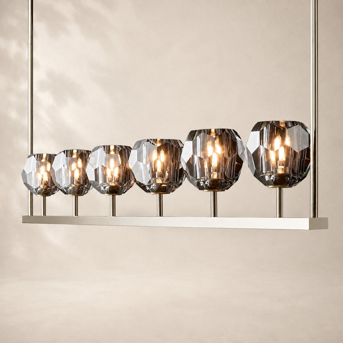 Bouvelle de Cristal Glass Linear Chandelier 60"