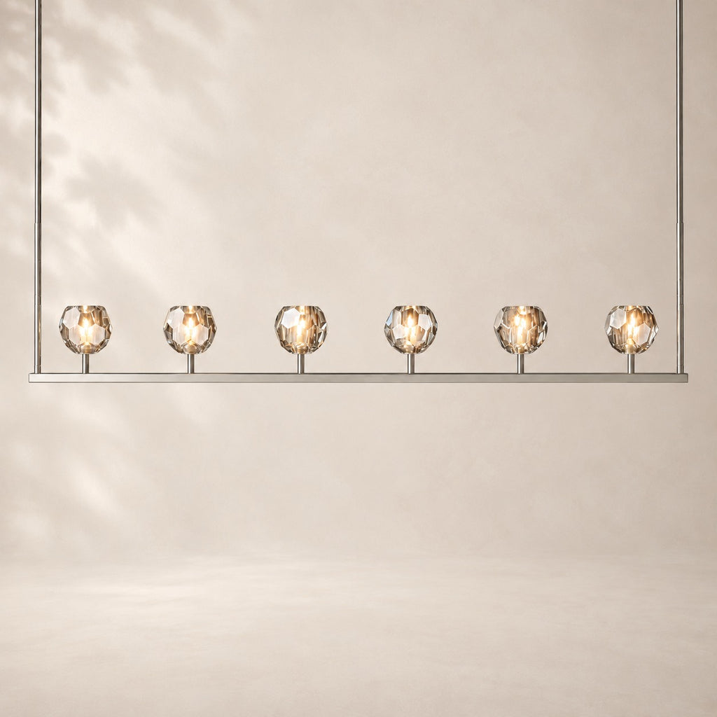 Bouvelle de Cristal Glass Linear Chandelier 60"
