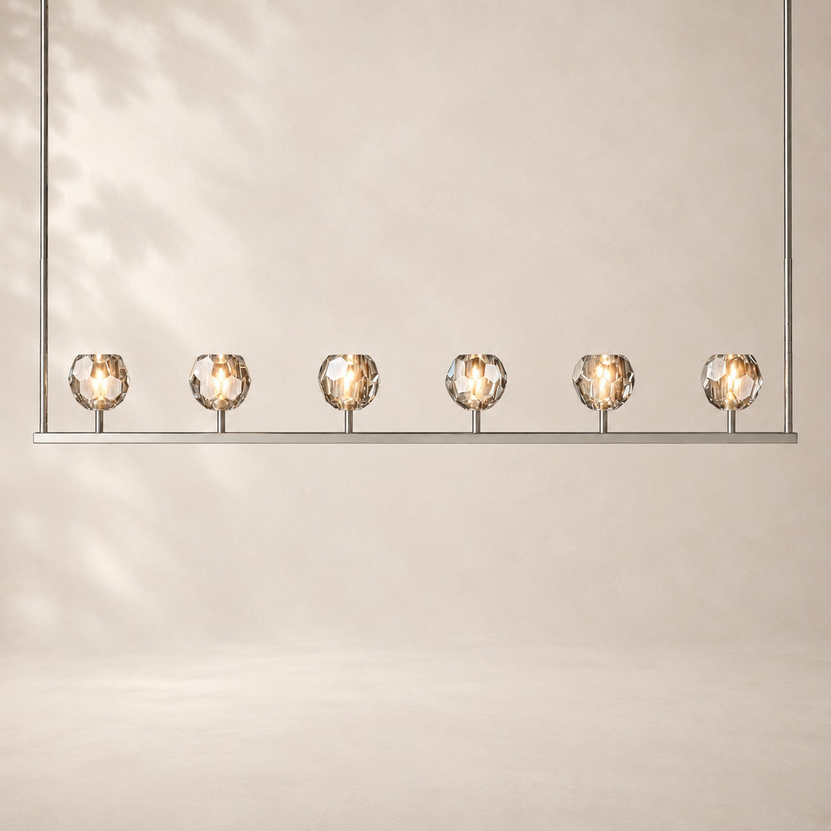 Bouvelle de Cristal Glass Linear Chandelier 60"