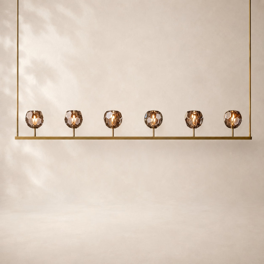 Bouvelle de Cristal Glass Linear Chandelier 60"