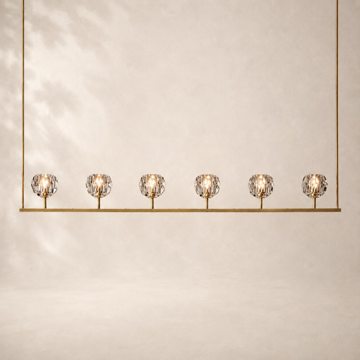 Bouvelle de Cristal Glass Linear Chandelier 60"