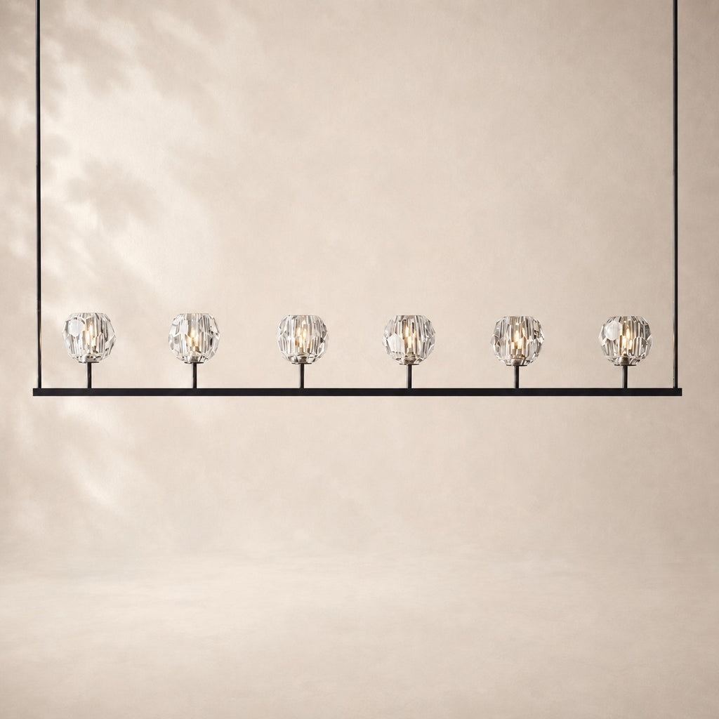 Bouvelle de Cristal Glass Linear Chandelier 60"