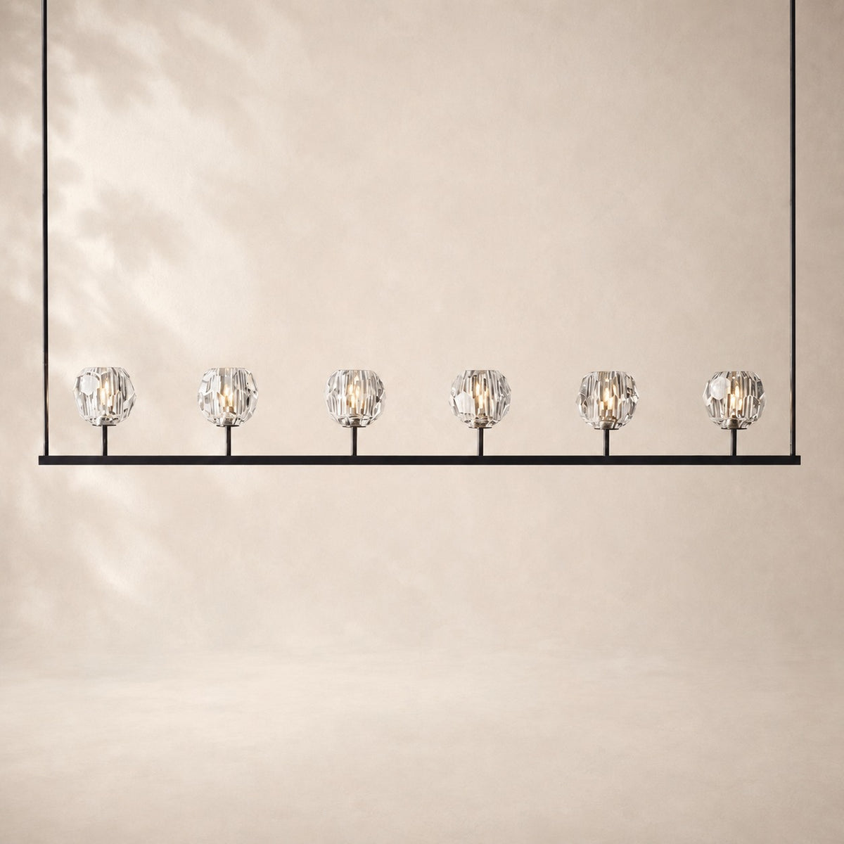 Bouvelle de Cristal Glass Linear Chandelier 60"