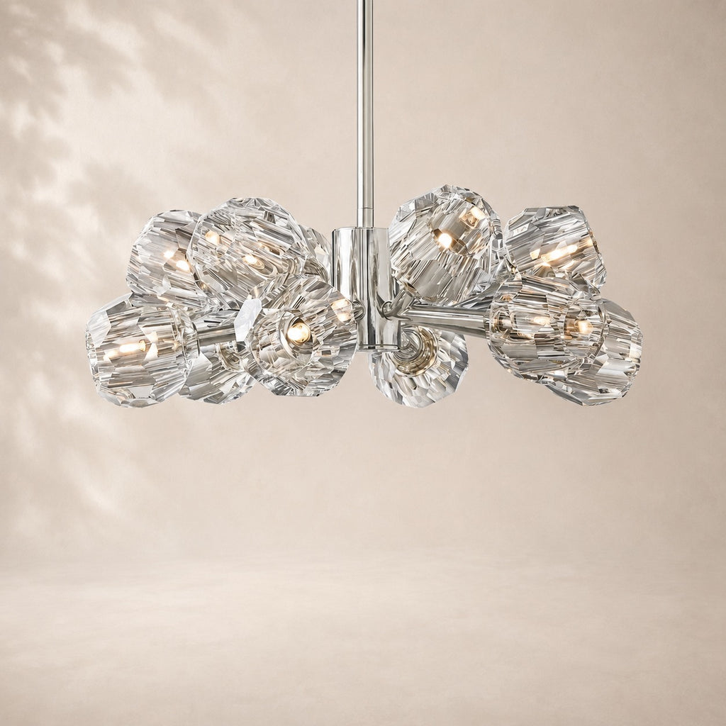 Bouvelle de Cristal Glass Round Chandelier 24"