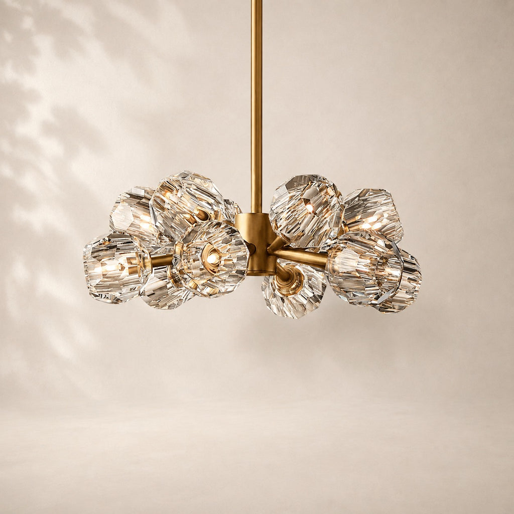 Bouvelle de Cristal Glass Round Chandelier 24"