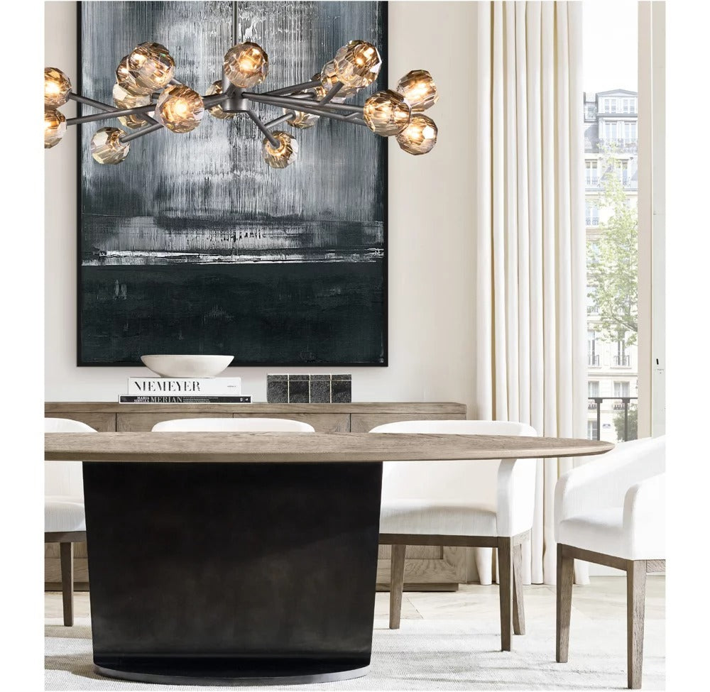 Bouvelle de Cristal Glass Round Chandelier 24"