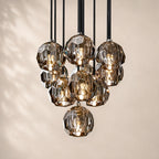 Bouvelle de Cristal Glass Round Cluster Chandelier 14"