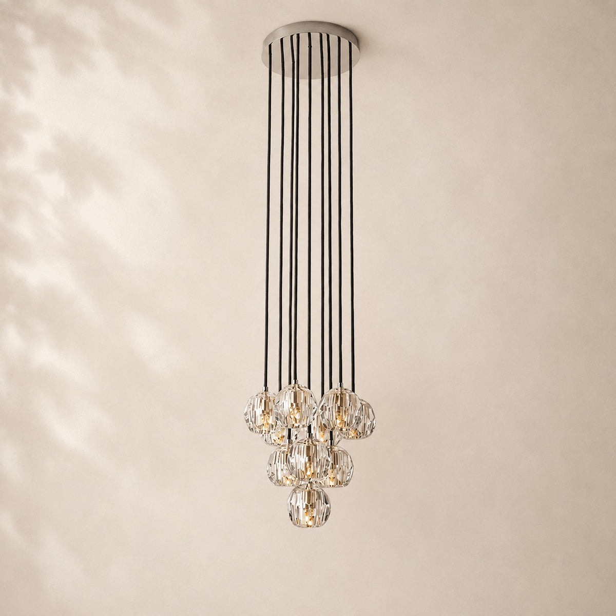 Bouvelle de Cristal Glass Round Cluster Chandelier 14"