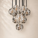 Bouvelle de Cristal Glass Round Cluster Chandelier 14"