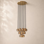 Bouvelle de Cristal Glass Round Cluster Chandelier 19"