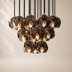 Bouvelle de Cristal Glass Round Cluster Chandelier 19"