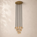Bouvelle de Cristal Glass Round Cluster Chandelier 19"