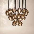 Bouvelle de Cristal Glass Round Cluster Chandelier 24"