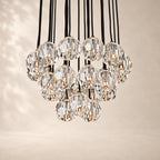 Bouvelle de Cristal Glass Round Cluster Chandelier 24"