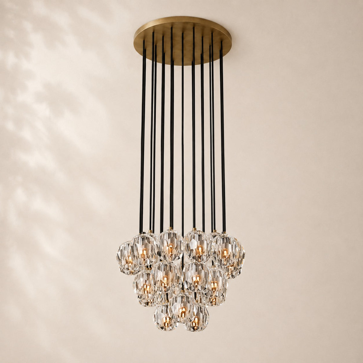 Bouvelle de Cristal Glass Round Cluster Chandelier 24"