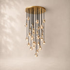 Bouvelle de Cristal Glass Round Cluster Chandelier 30"
