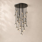 Bouvelle de Cristal Glass Round Cluster Chandelier 30"