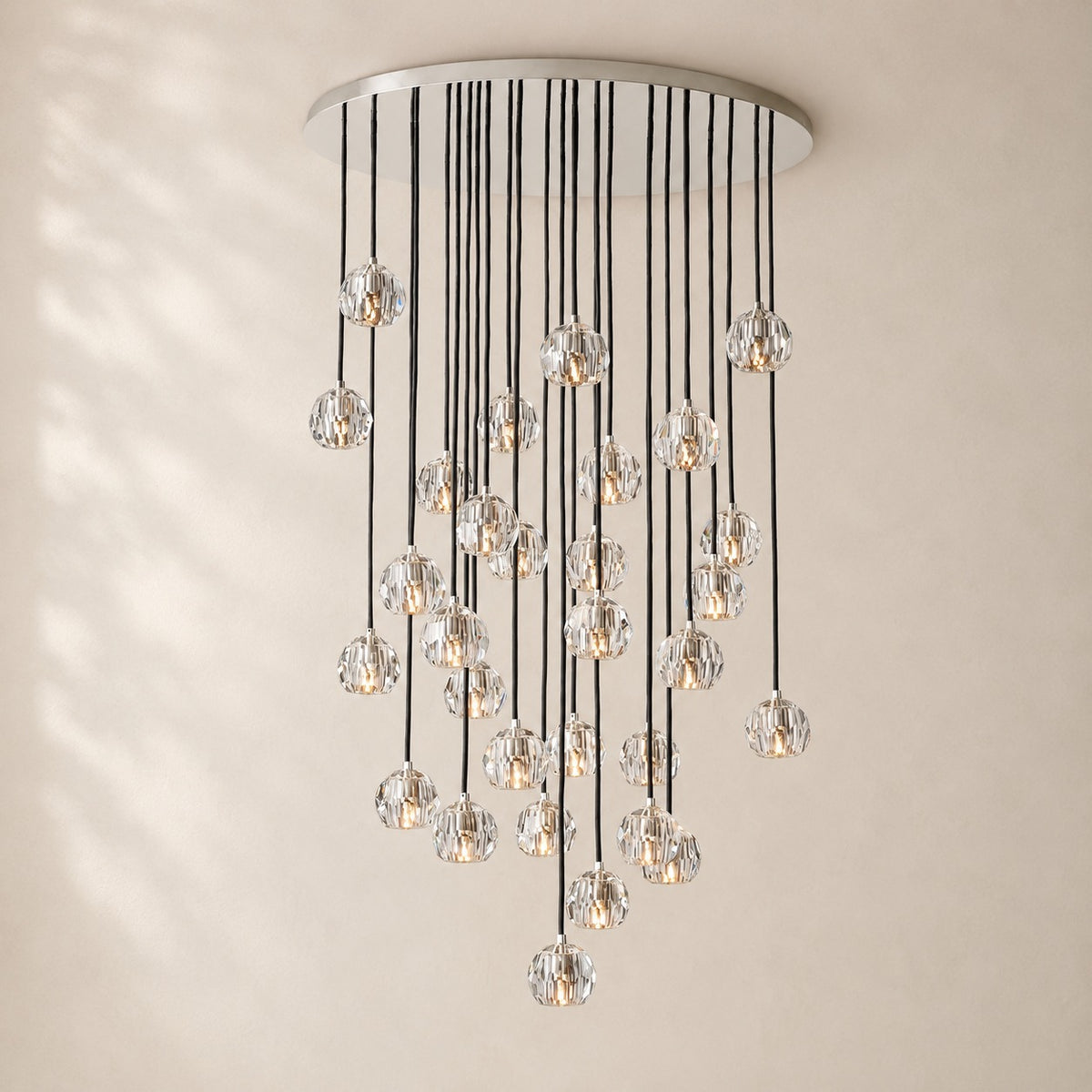 Bouvelle de Cristal Glass Round Cluster Chandelier 40"