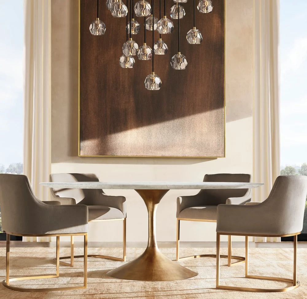 Bouvelle de Cristal Glass Round Cluster Chandelier 40"