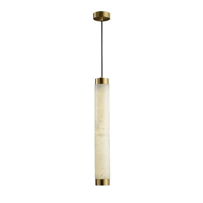 Brushed Brass Alabaster Pendant Lamp – Elegant Ceiling Light