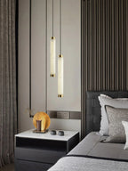 Brushed Brass Alabaster Pendant Lamp – Elegant Ceiling Light