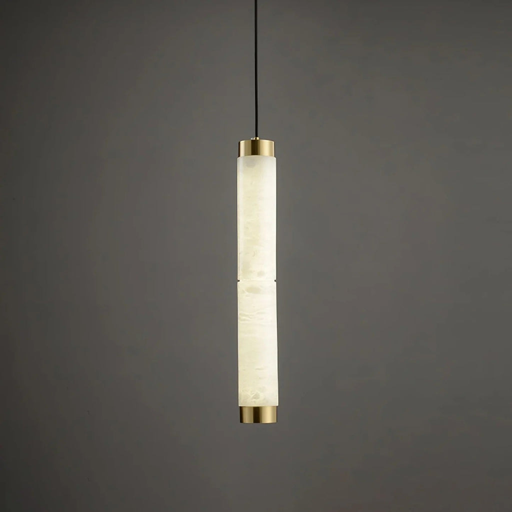 Brushed Brass Alabaster Pendant Lamp – Elegant Ceiling Light
