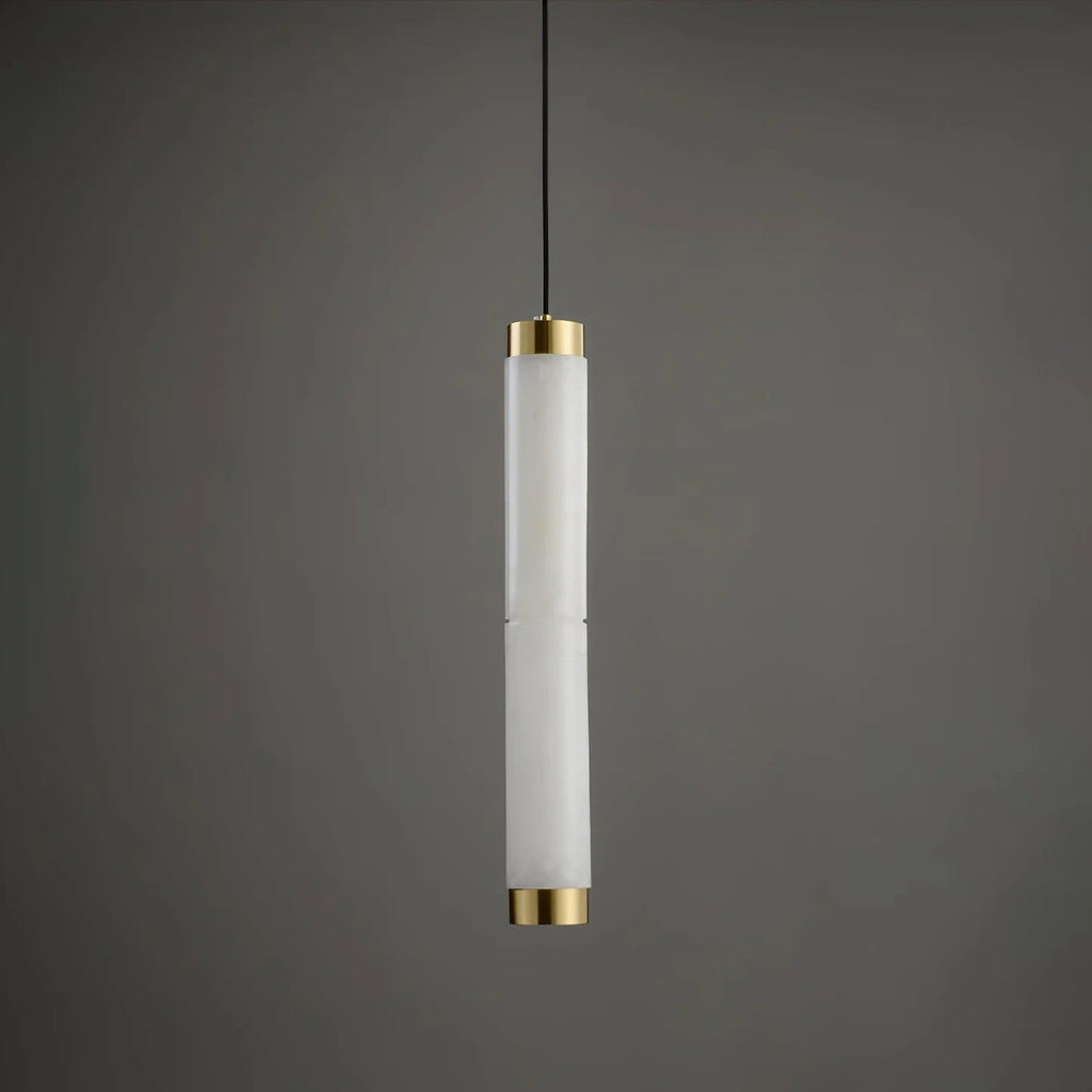 Brushed Brass Alabaster Pendant Lamp – Elegant Ceiling Light