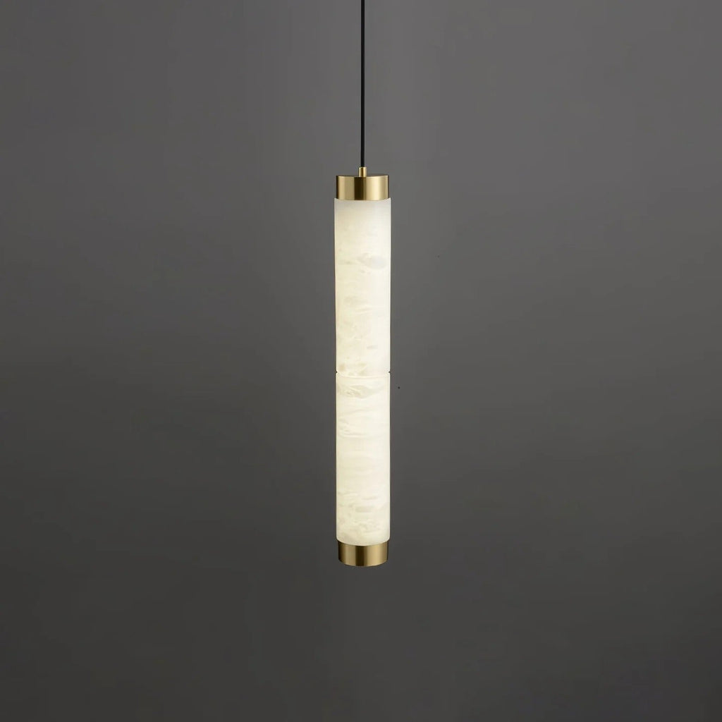 Brushed Brass Alabaster Pendant Lamp – Elegant Ceiling Light
