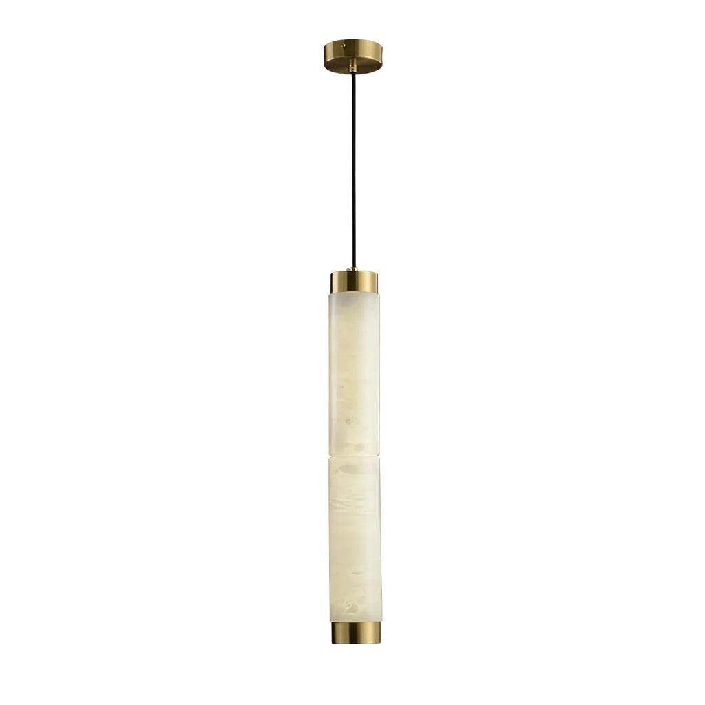 Brushed Brass Alabaster Pendant Lamp – Elegant Ceiling Light