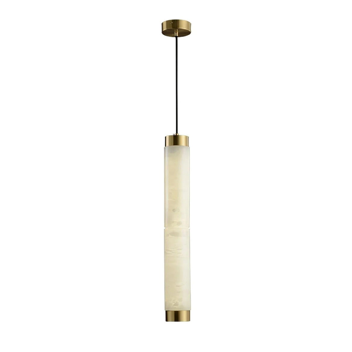 Brushed Brass Alabaster Pendant Lamp – Elegant Ceiling Light