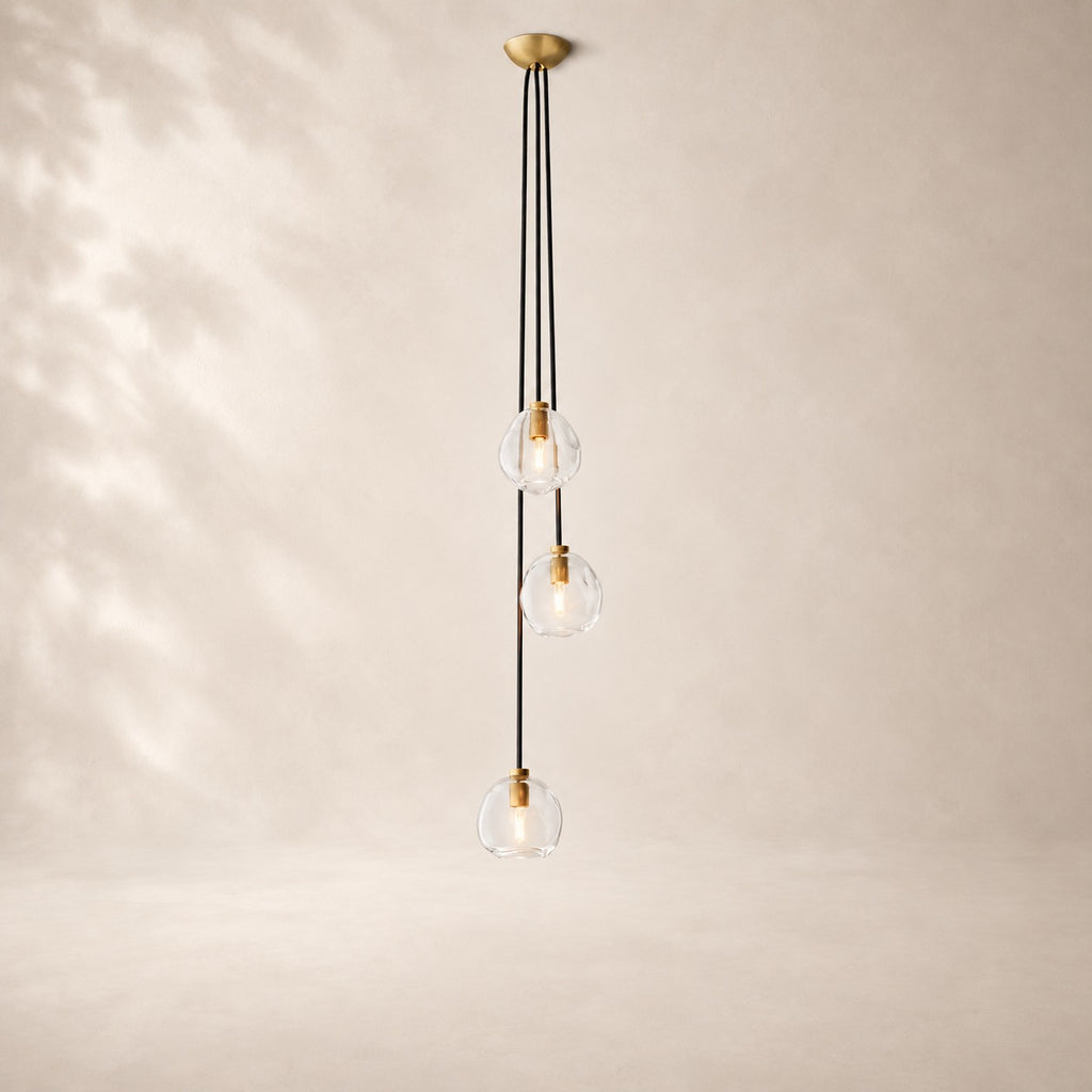 Bubeline Glass Cascade Pendant 3-Globe