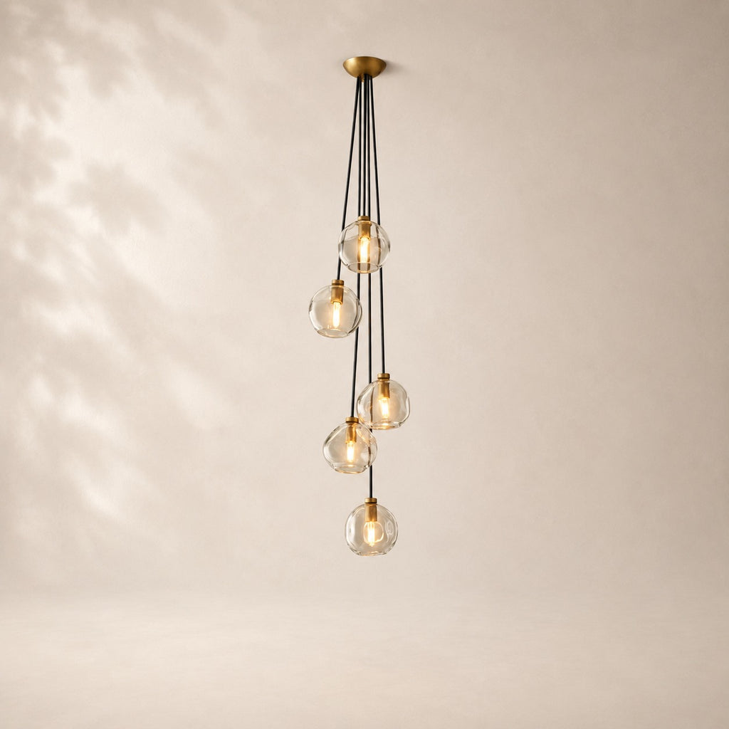Bubeline Glass Cascade Pendant 5-Globe