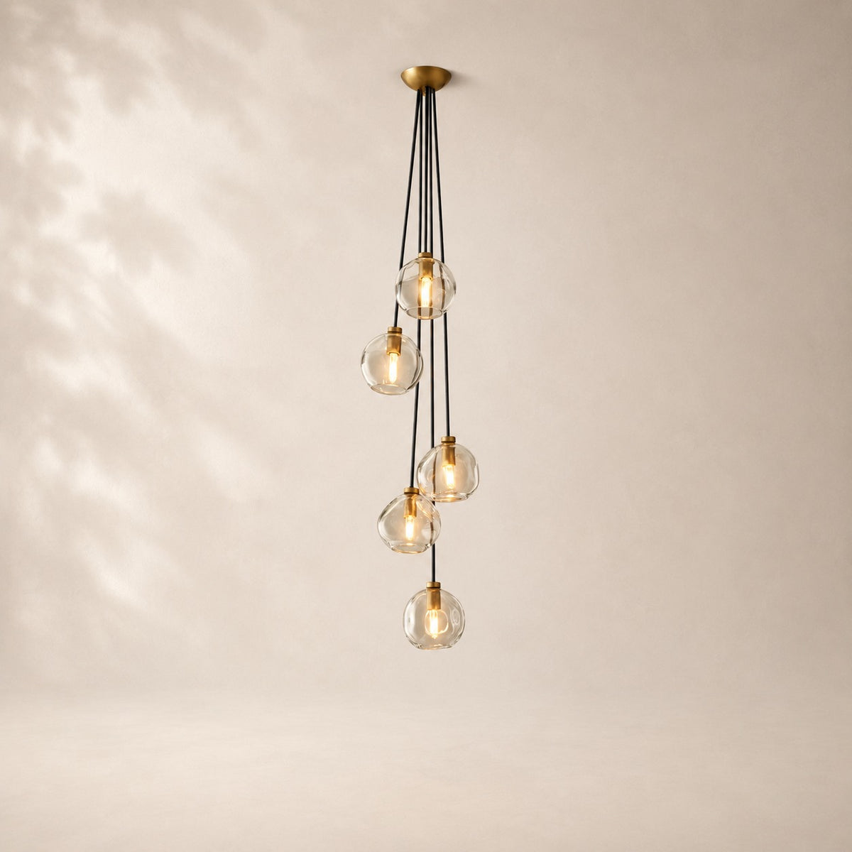 Bubeline Glass Cascade Pendant 5-Globe