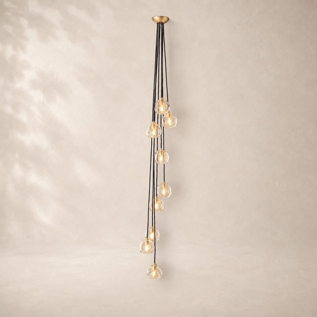 Bubeline Glass Cascade Pendant 9-Globe