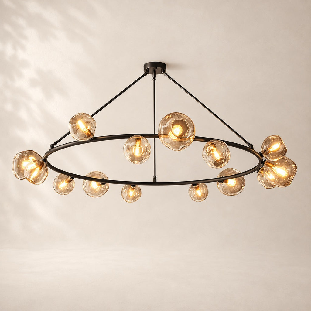Bubeline Glass Round Chandelier 72"