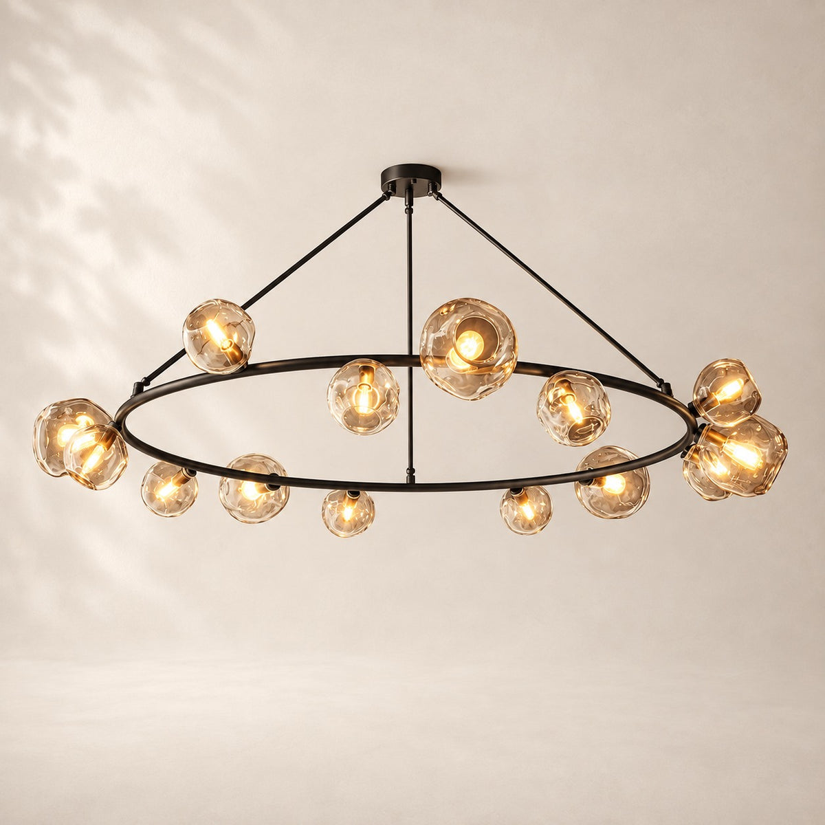 Bubeline Glass Round Chandelier 72"