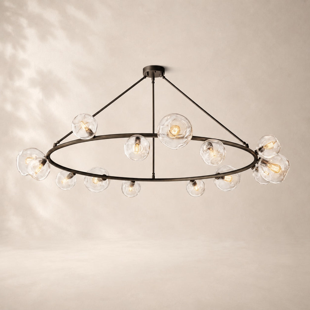Bubeline Glass Round Chandelier 72"