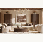 Byrton Reeded White Oak Tall Cabinet
