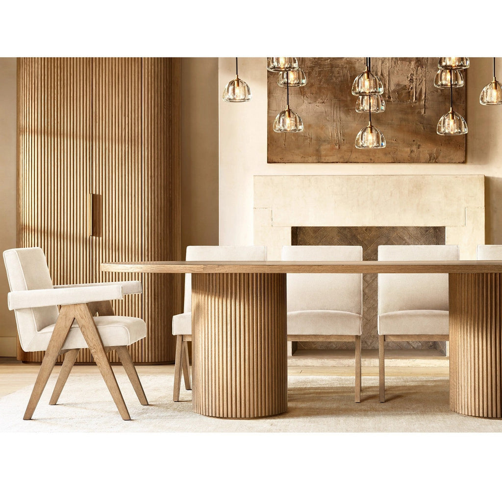 Byrton Reeded White Oak Tall Cabinet
