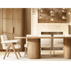 Byrton Reeded White Oak Tall Cabinet