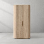 Byrton Reeded White Oak Tall Cabinet