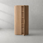 Byrton Reeded White Oak Tall Cabinet
