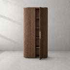 Byrton Reeded White Oak Tall Cabinet