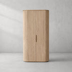 Byrton Reeded White Oak Tall Cabinet