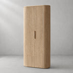 Byrton Reeded White Oak Tall Cabinet
